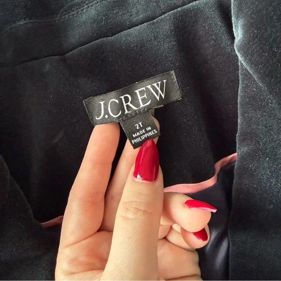 J. Crew - Tall Nipped-in Blazer in Stretch Velvet - Black / Green - Picture 6 of 14